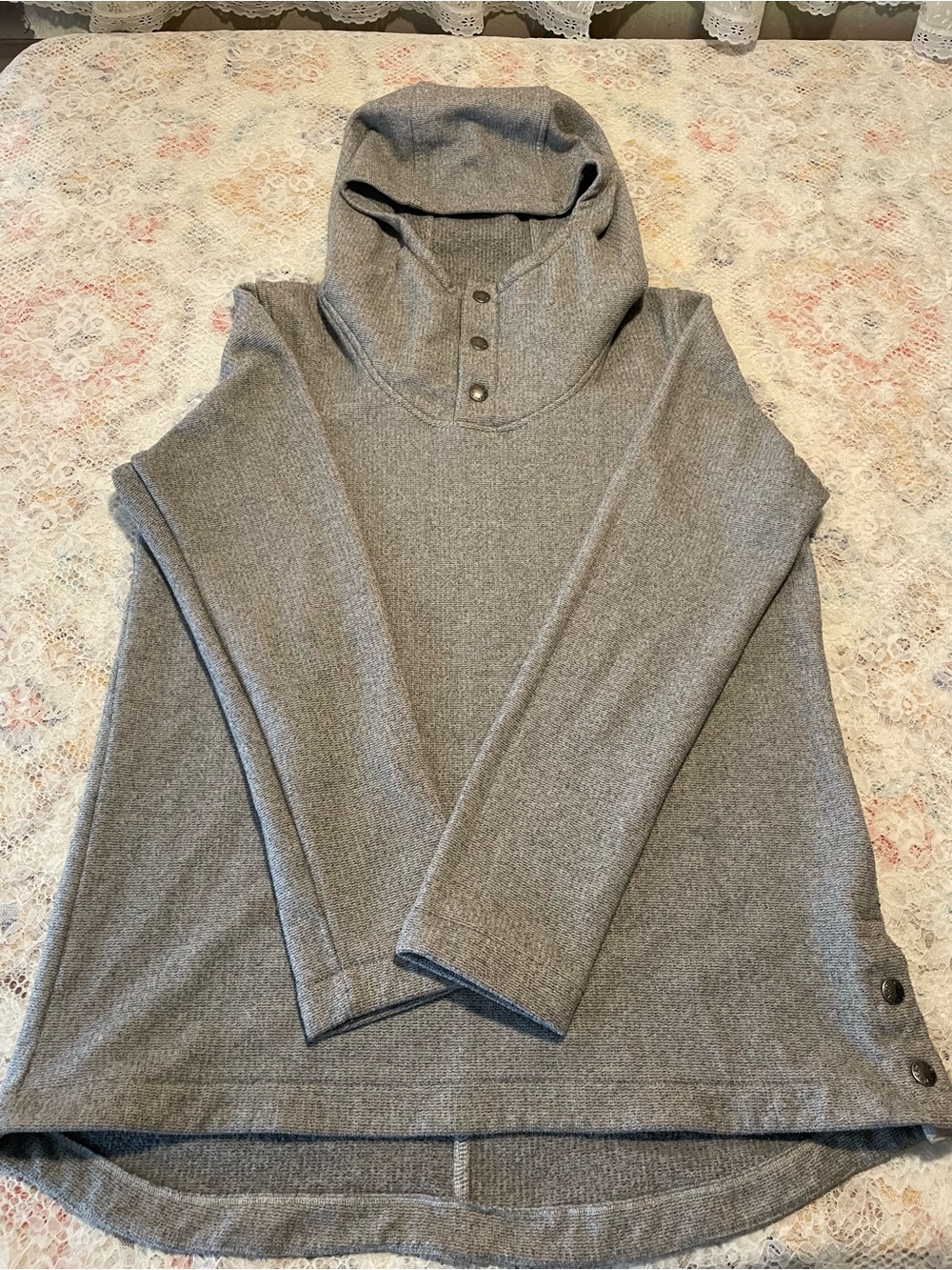 The North face light Gray Button Funnel-Neck Turtleneck Sweater😊